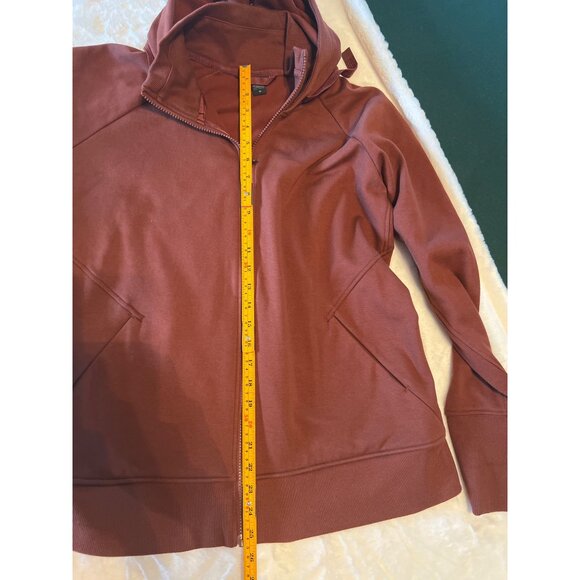 Athleta Triumph Zip Hoodie 1X - Ancient Mahogany Brown Full Zip Sweatshirt - Picture 6 of 9